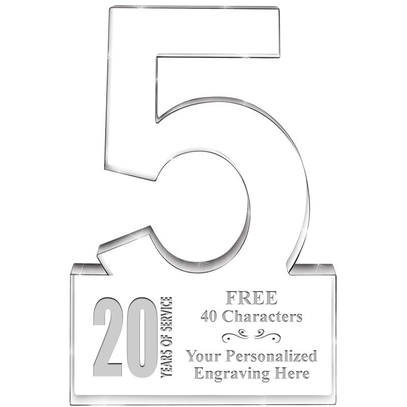 6" 5 YEARS OF SERVICE ACRYLIC