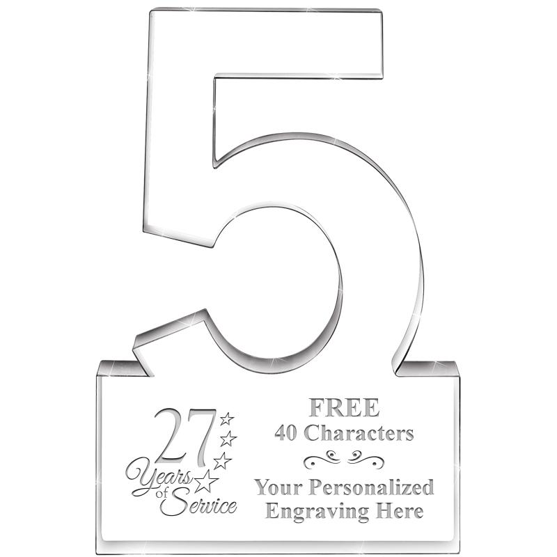 6" 5 YEARS OF SERVICE ACRYLIC