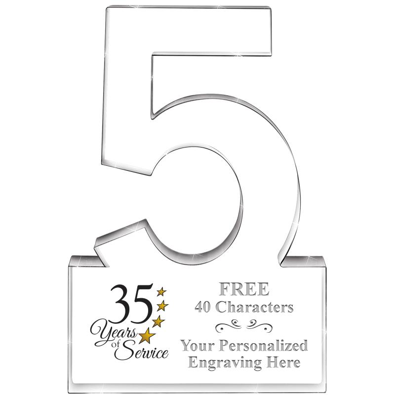 6" 5 YEARS OF SERVICE ACRYLIC