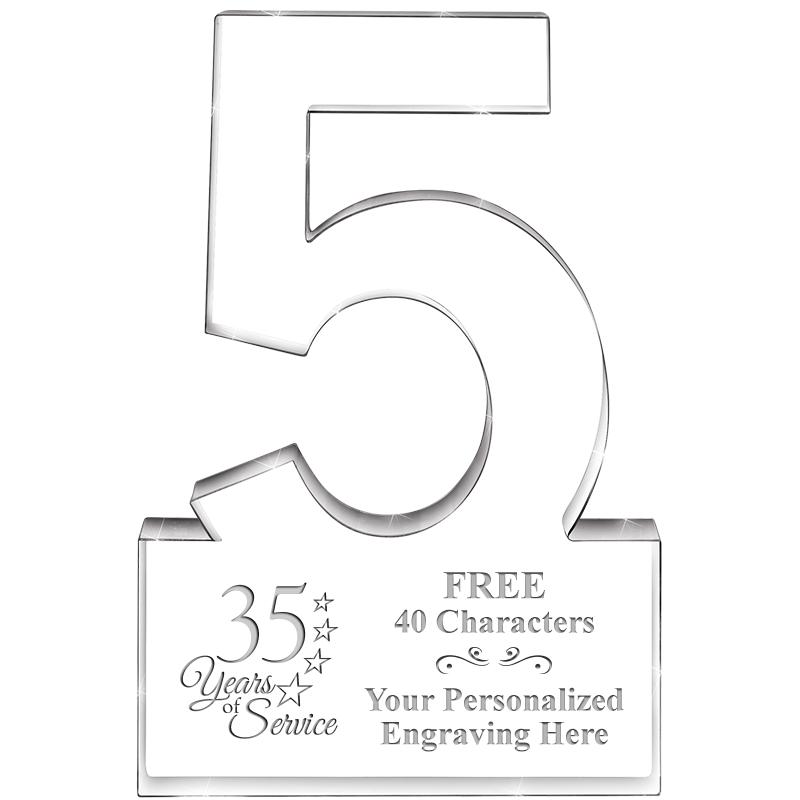 6" 5 YEARS OF SERVICE ACRYLIC