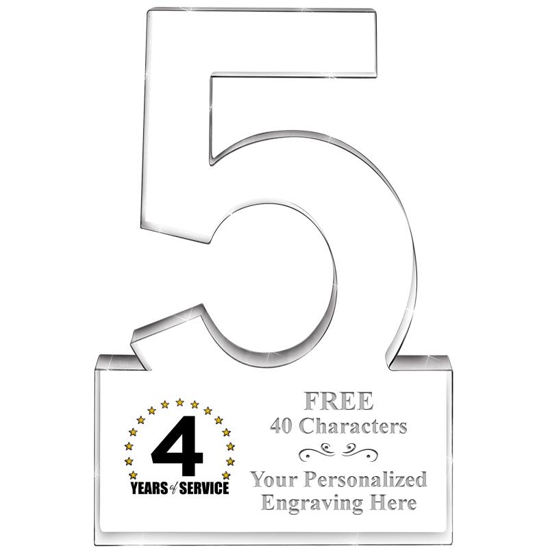 6" 5 YEARS OF SERVICE ACRYLIC