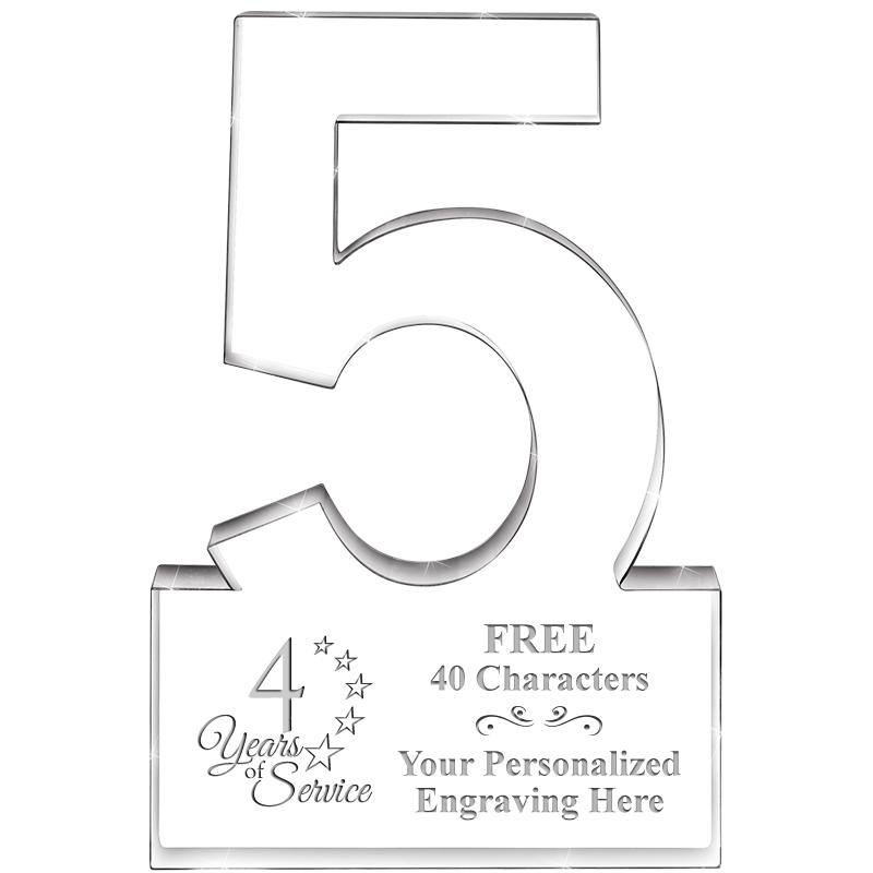 6" 5 YEARS OF SERVICE ACRYLIC