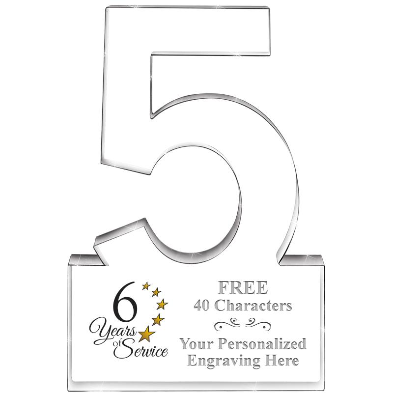6" 5 YEARS OF SERVICE ACRYLIC