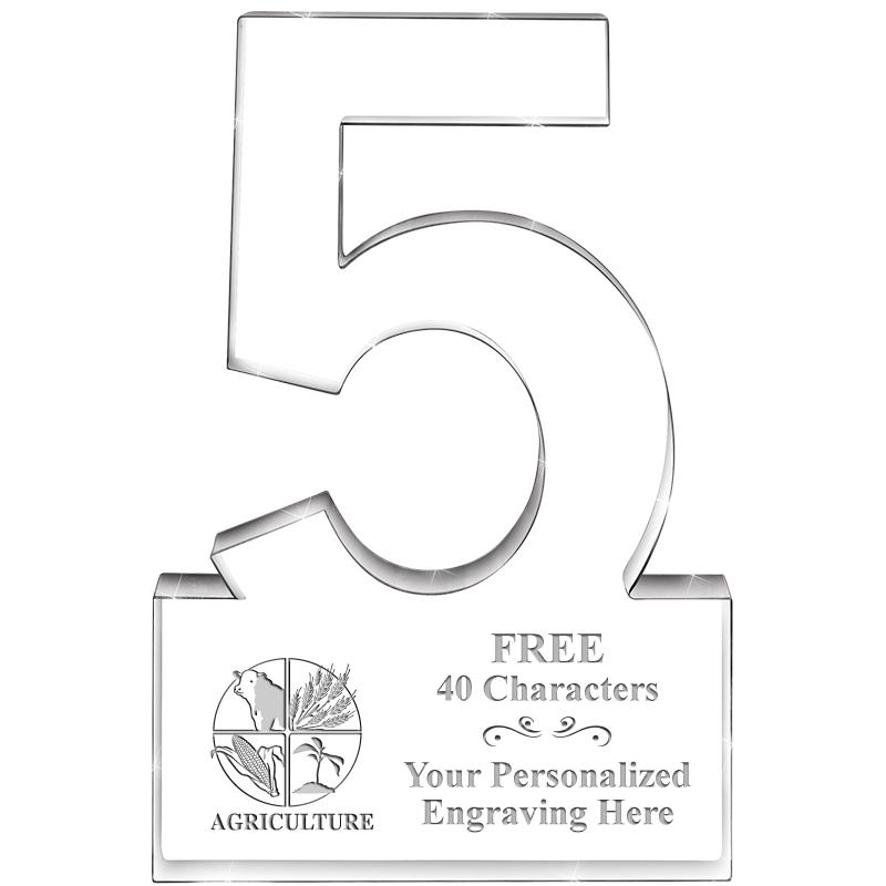 6" 5 YEARS OF SERVICE ACRYLIC