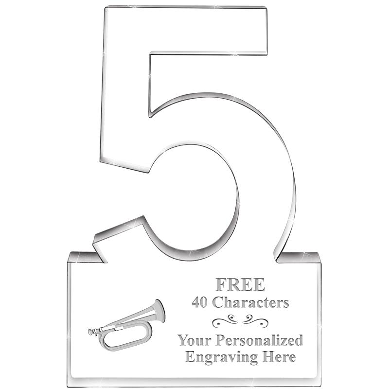 6" 5 YEARS OF SERVICE ACRYLIC