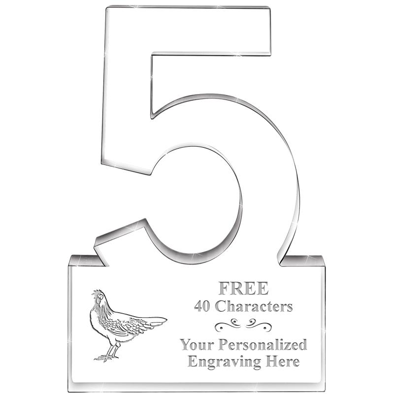 6" 5 YEARS OF SERVICE ACRYLIC