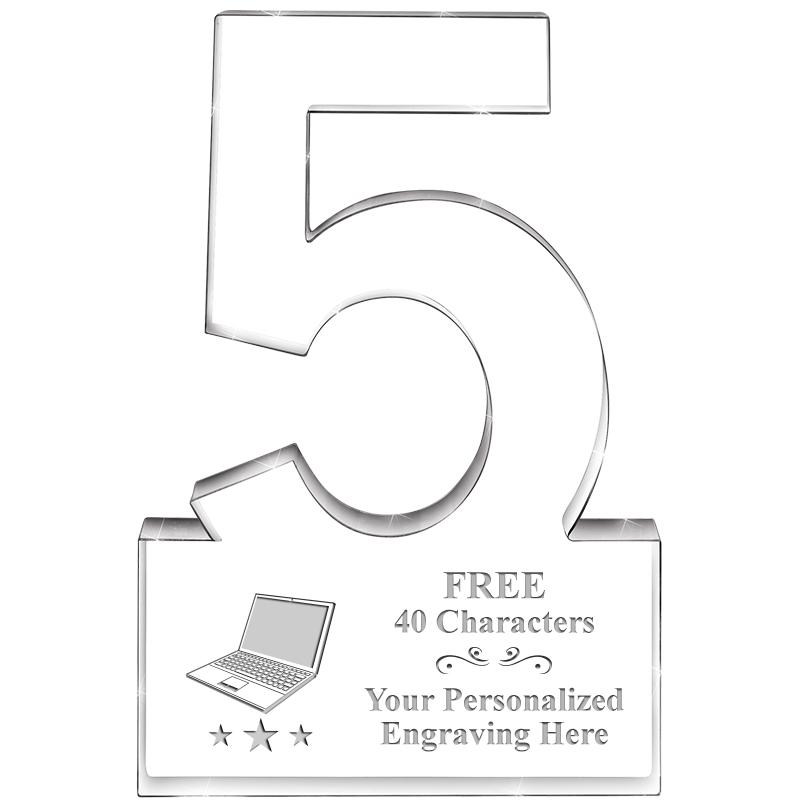 6" 5 YEARS OF SERVICE ACRYLIC