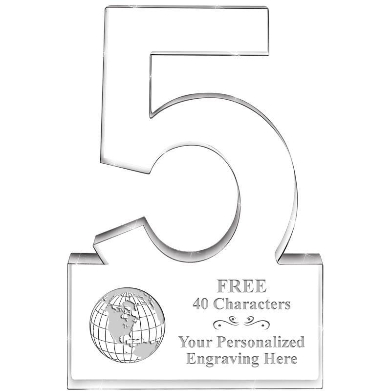 6" 5 YEARS OF SERVICE ACRYLIC