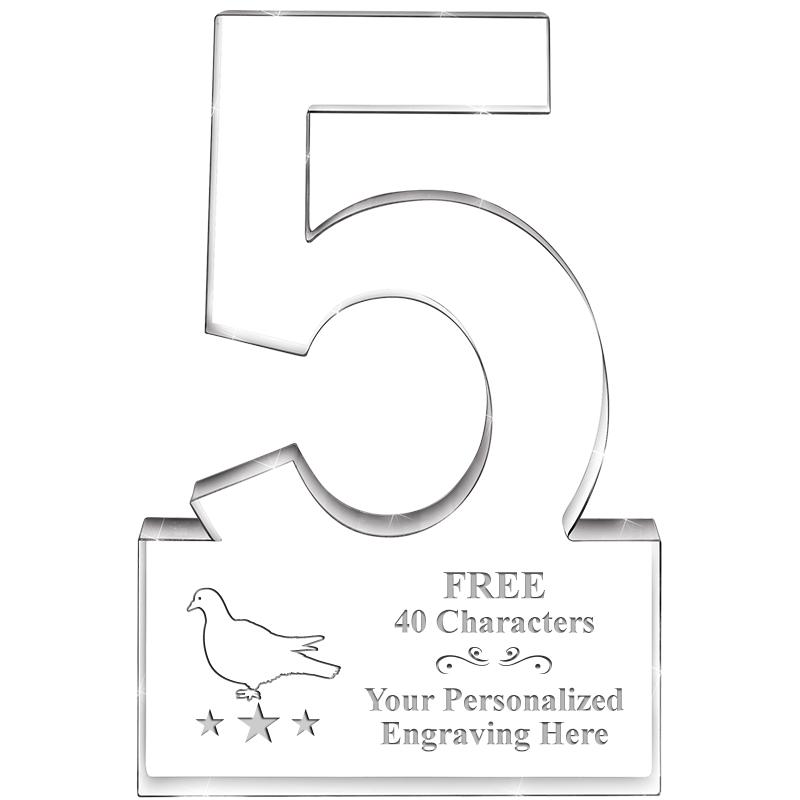 6" 5 YEARS OF SERVICE ACRYLIC