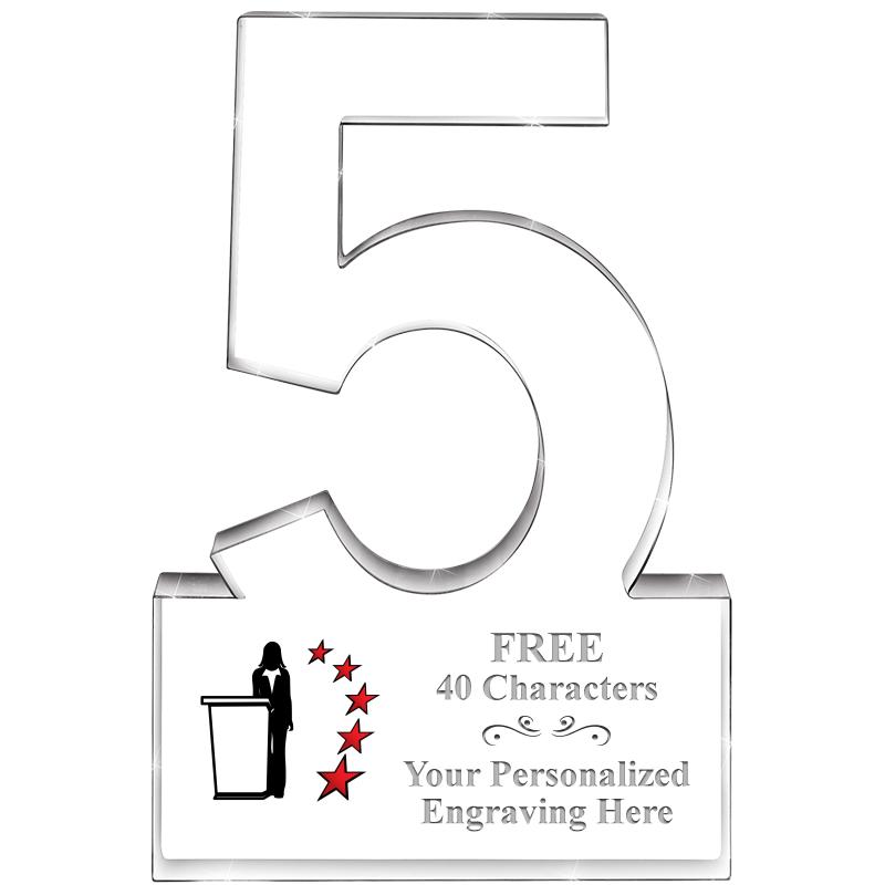 6" 5 YEARS OF SERVICE ACRYLIC