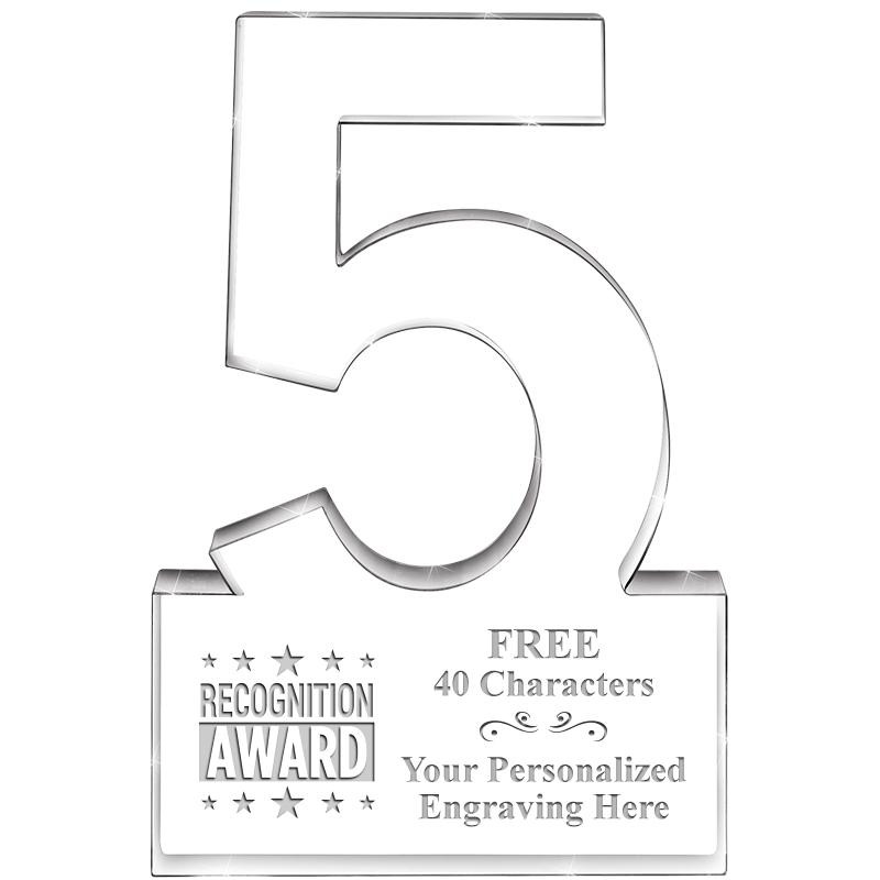 6" 5 YEARS OF SERVICE ACRYLIC