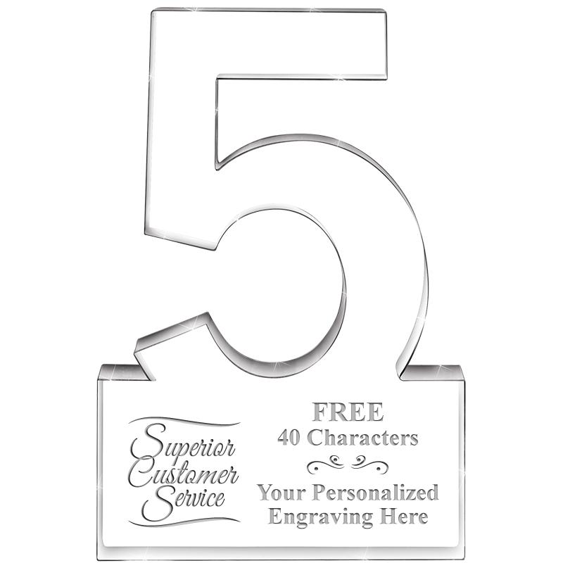 6" 5 YEARS OF SERVICE ACRYLIC