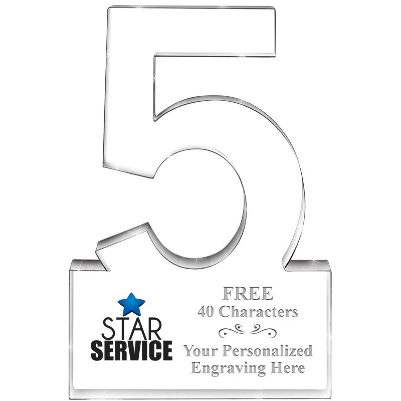 6" 5 YEARS OF SERVICE ACRYLIC