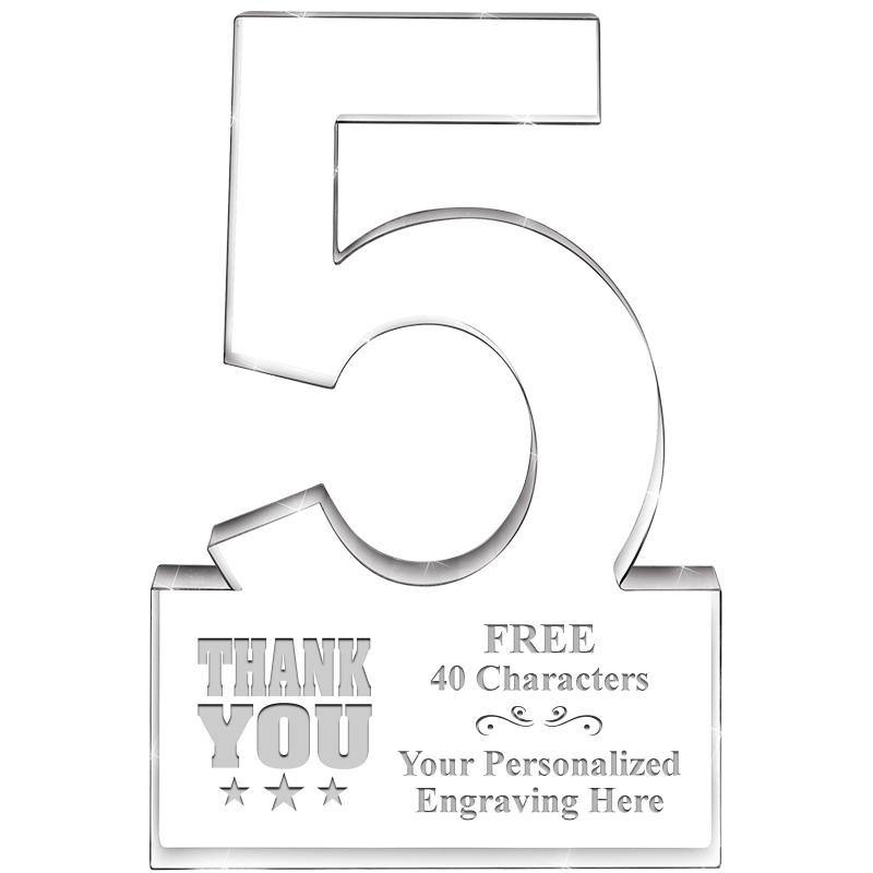 6" 5 YEARS OF SERVICE ACRYLIC