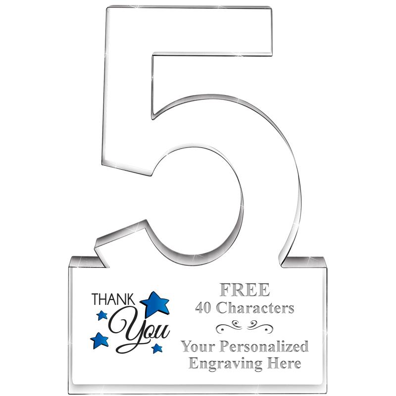 6" 5 YEARS OF SERVICE ACRYLIC