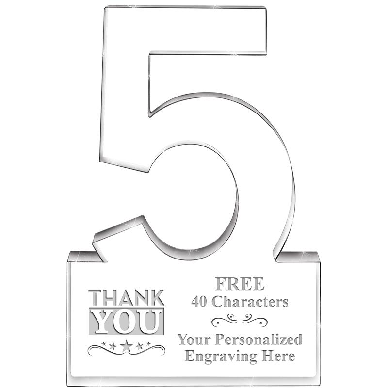 6" 5 YEARS OF SERVICE ACRYLIC