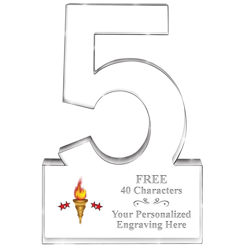 6" 5 YEARS OF SERVICE ACRYLIC