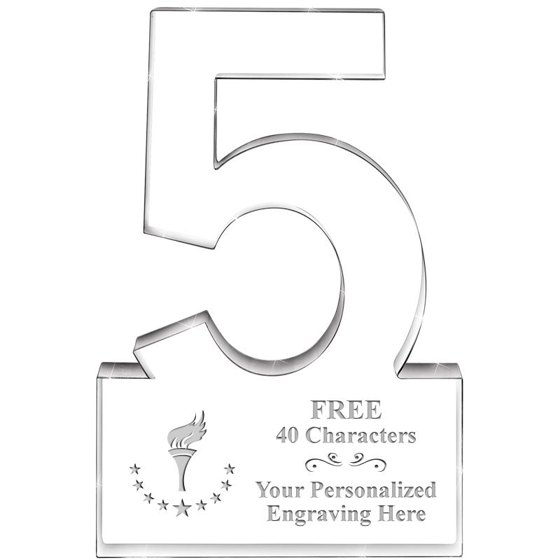 6" 5 YEARS OF SERVICE ACRYLIC