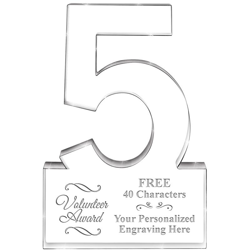 6" 5 YEARS OF SERVICE ACRYLIC