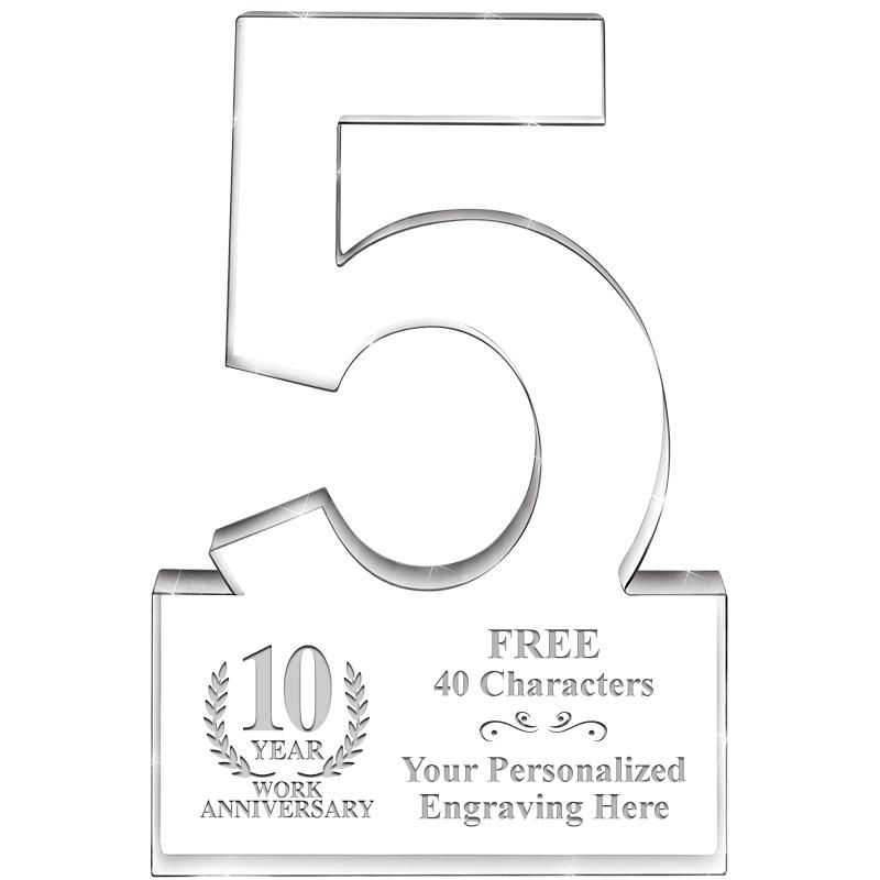 6" 5 YEARS OF SERVICE ACRYLIC