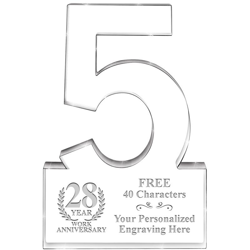 6" 5 YEARS OF SERVICE ACRYLIC