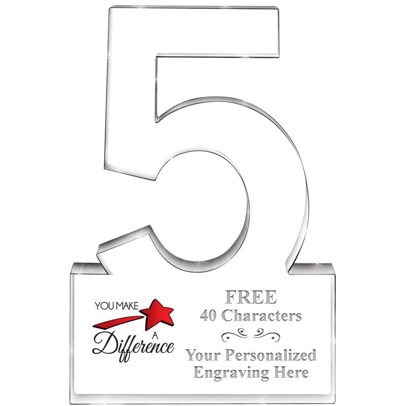 6" 5 YEARS OF SERVICE ACRYLIC