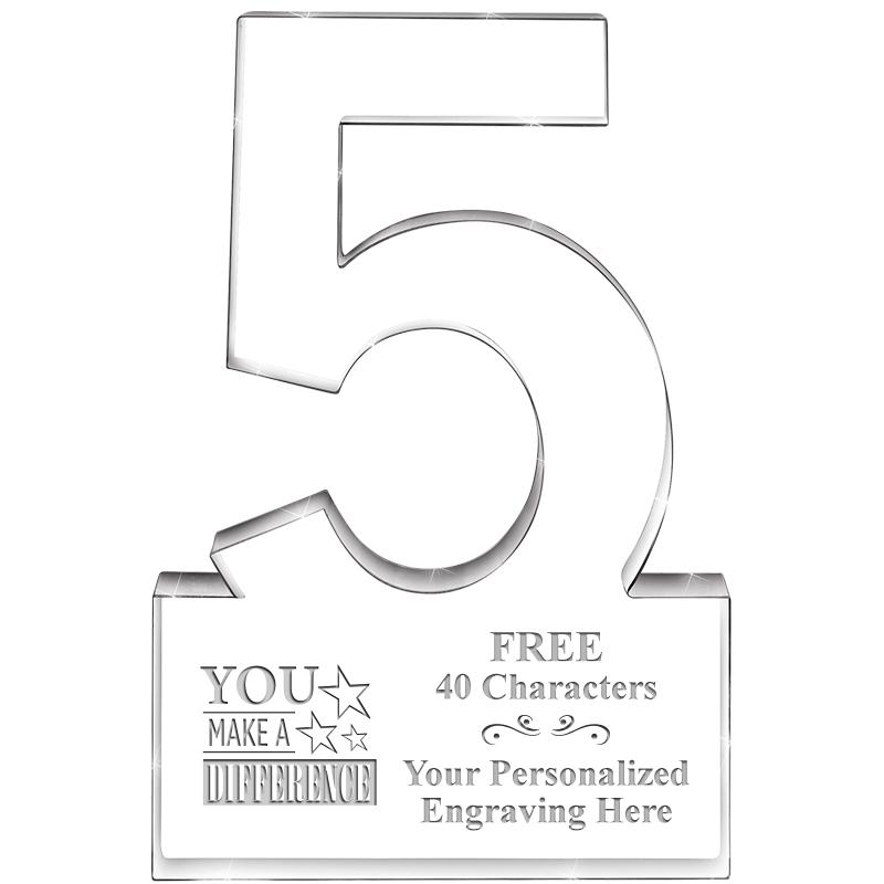 6" 5 YEARS OF SERVICE ACRYLIC