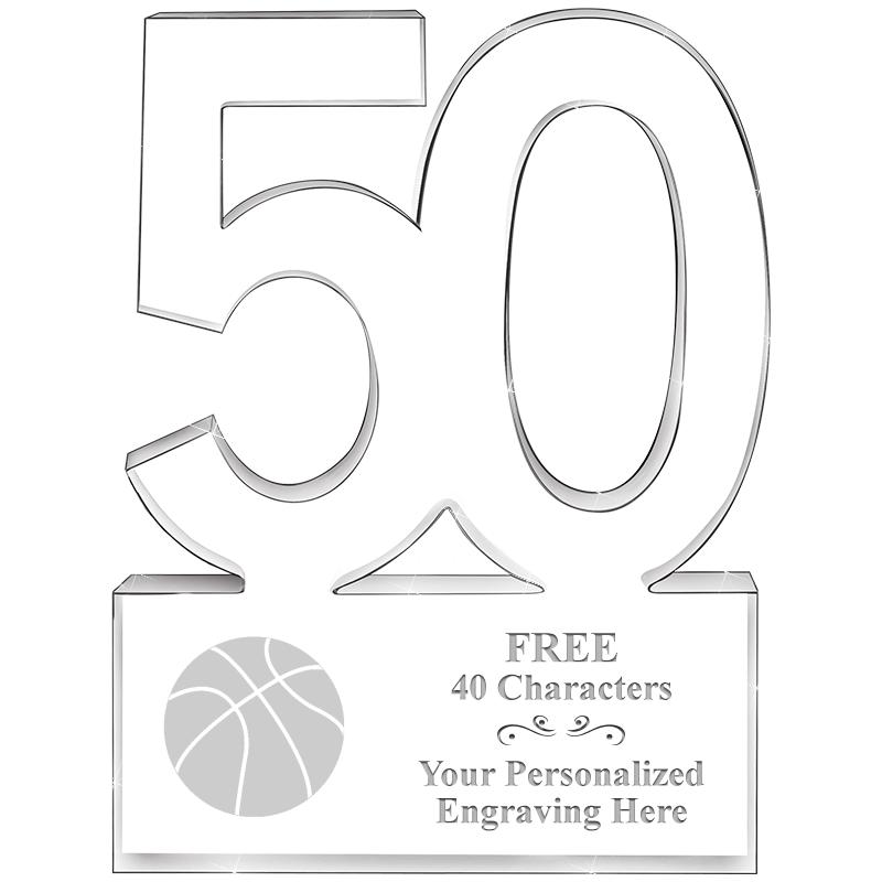 6" 50 YEARS OF SERVICE ACRYLIC