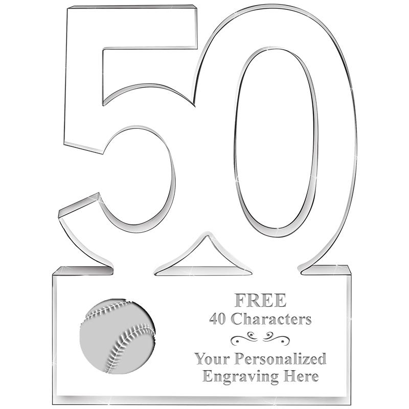 6" 50 YEARS OF SERVICE ACRYLIC