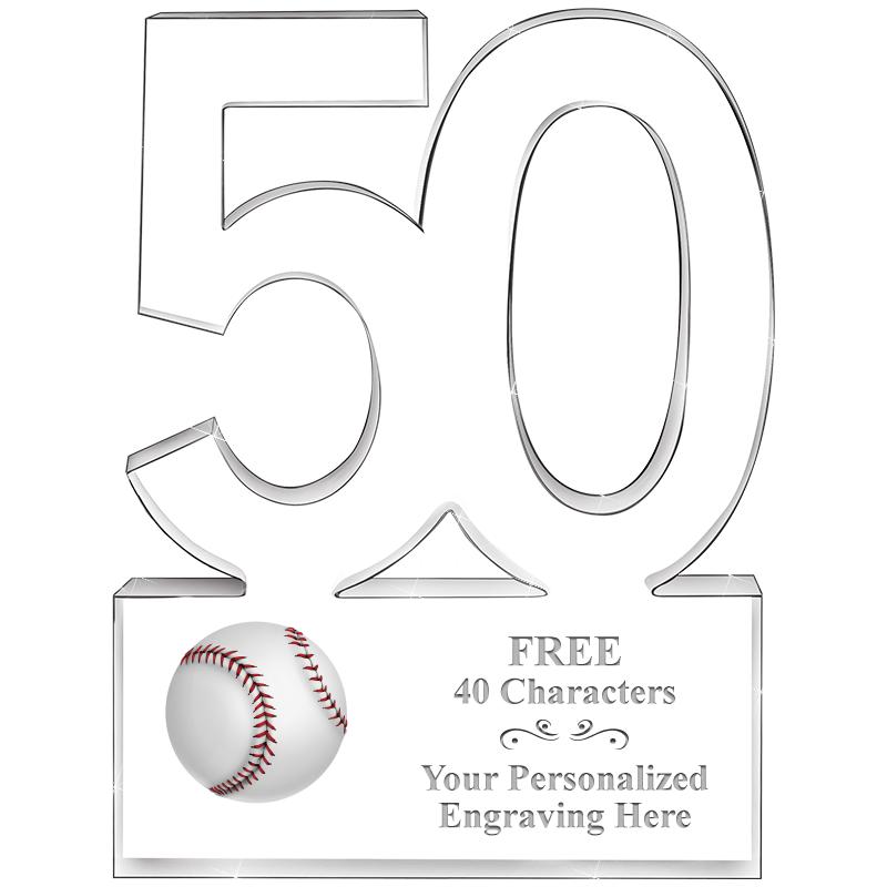 6" 50 YEARS OF SERVICE ACRYLIC