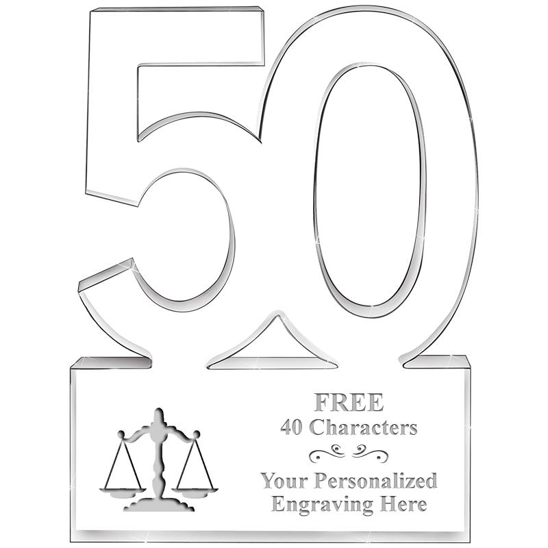 6" 50 YEARS OF SERVICE ACRYLIC