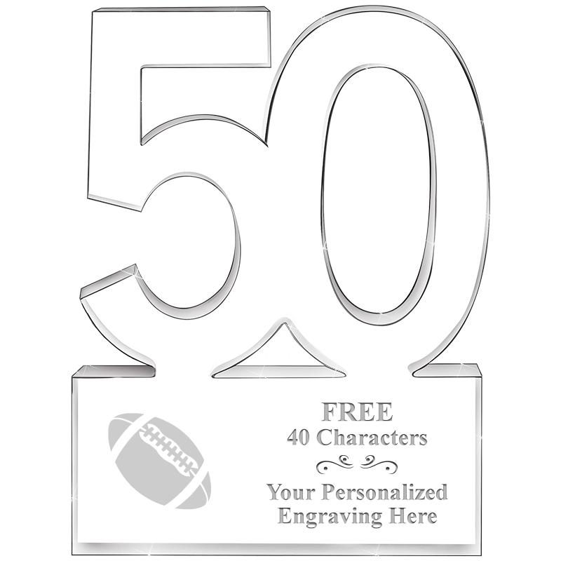 6" 50 YEARS OF SERVICE ACRYLIC