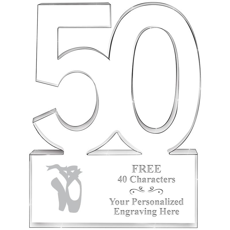 6" 50 YEARS OF SERVICE ACRYLIC