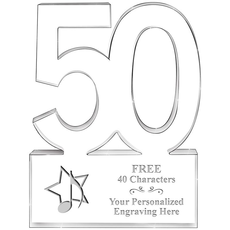 6" 50 YEARS OF SERVICE ACRYLIC