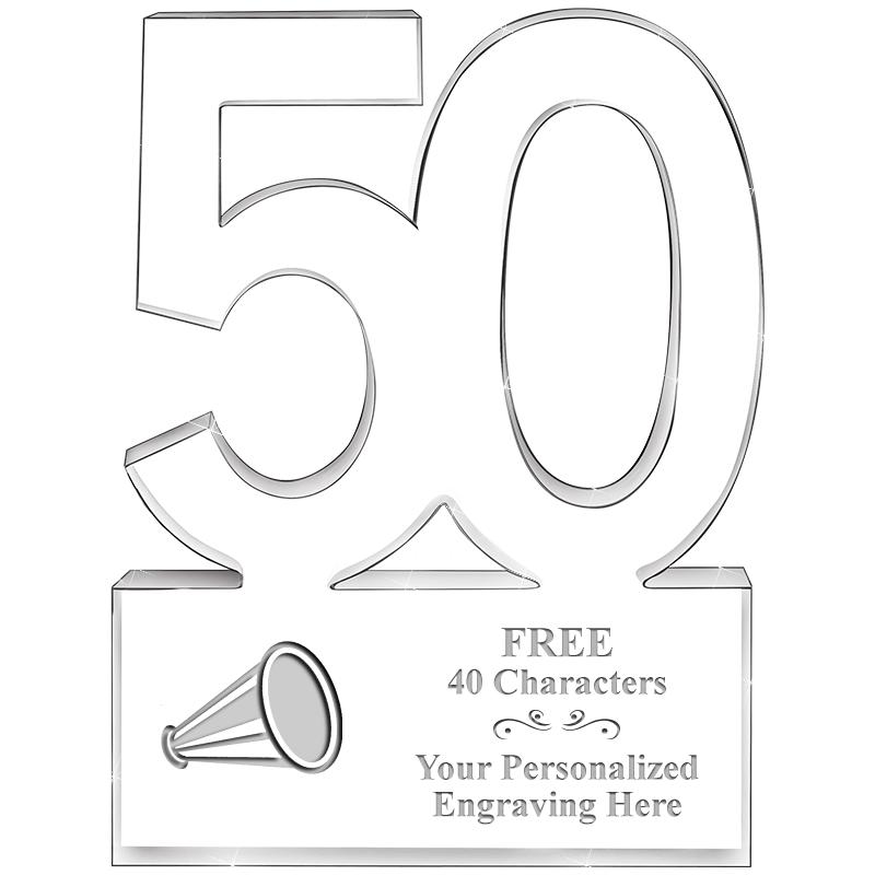 6" 50 YEARS OF SERVICE ACRYLIC