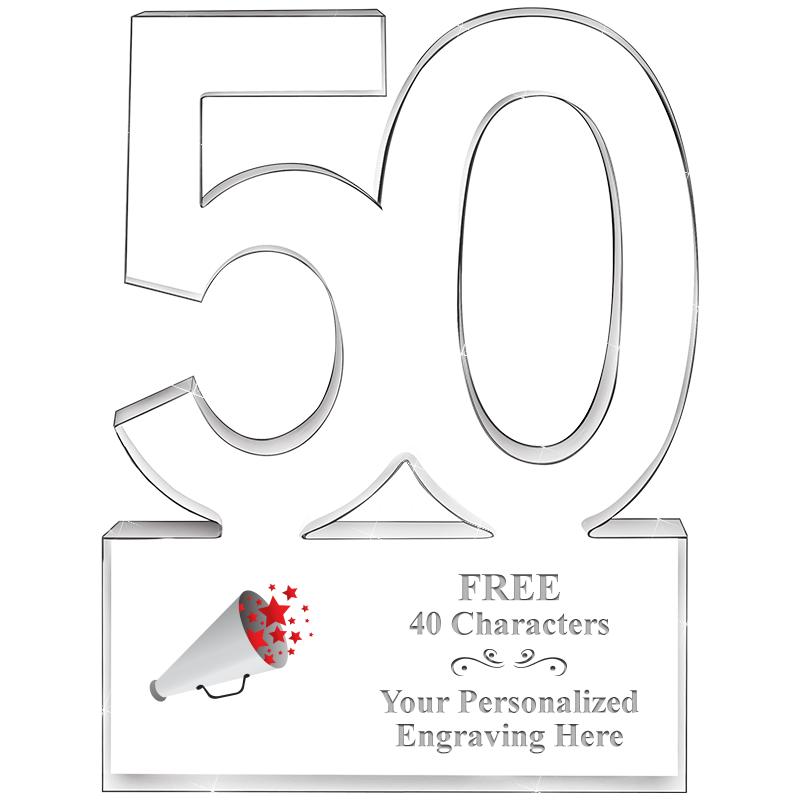 6" 50 YEARS OF SERVICE ACRYLIC