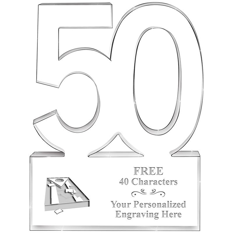 6" 50 YEARS OF SERVICE ACRYLIC