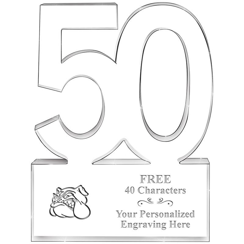 6" 50 YEARS OF SERVICE ACRYLIC