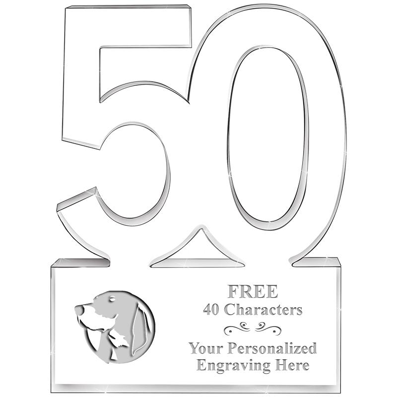 6" 50 YEARS OF SERVICE ACRYLIC