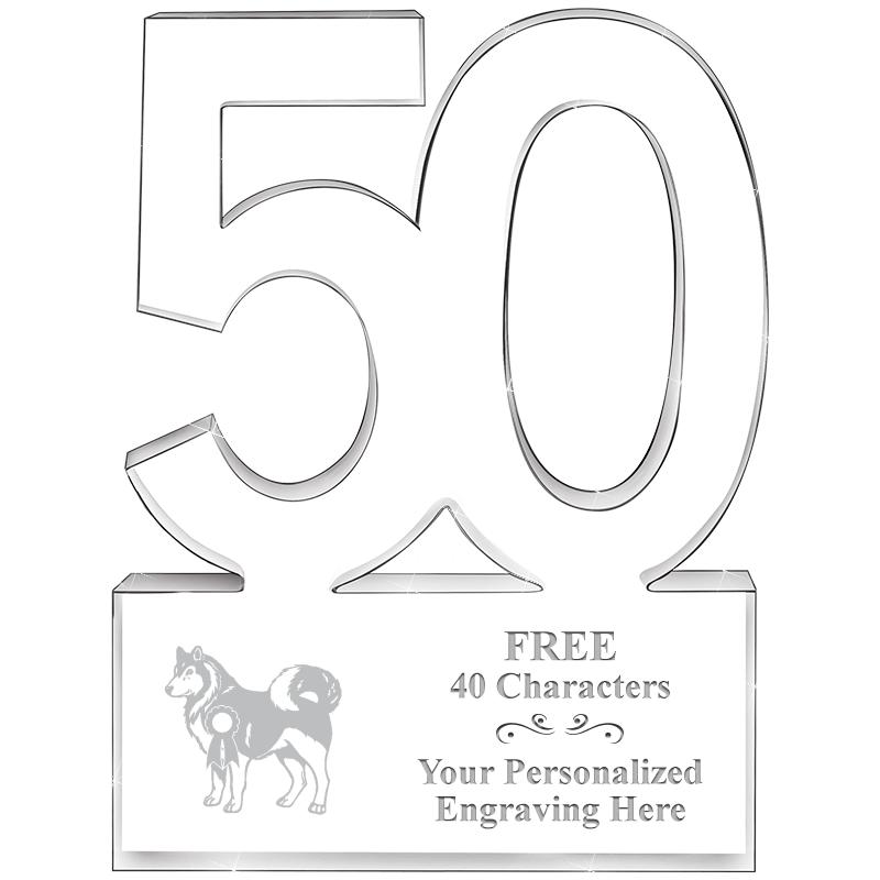 6" 50 YEARS OF SERVICE ACRYLIC