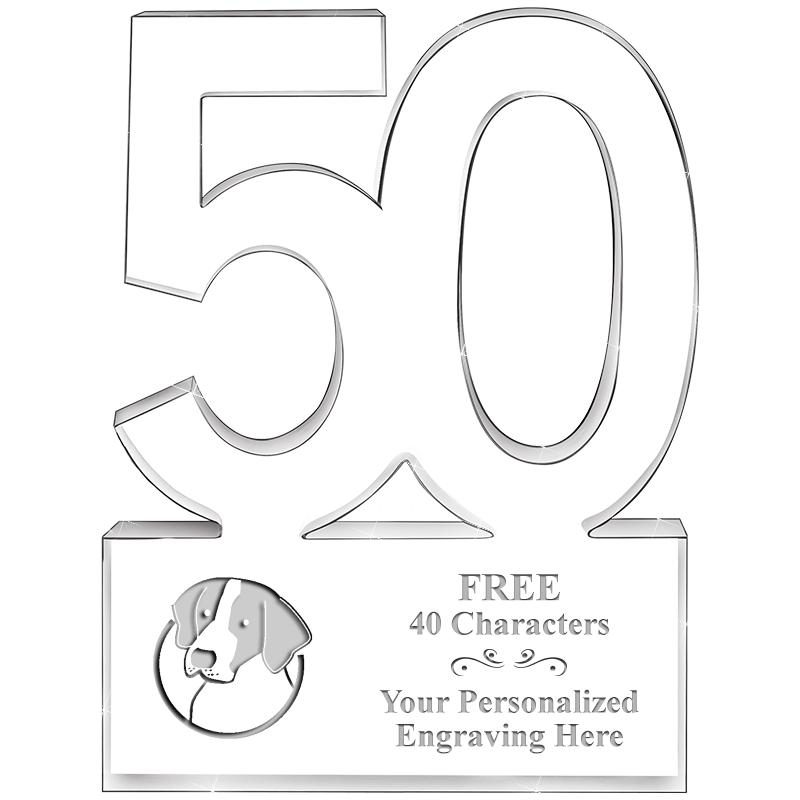 6" 50 YEARS OF SERVICE ACRYLIC