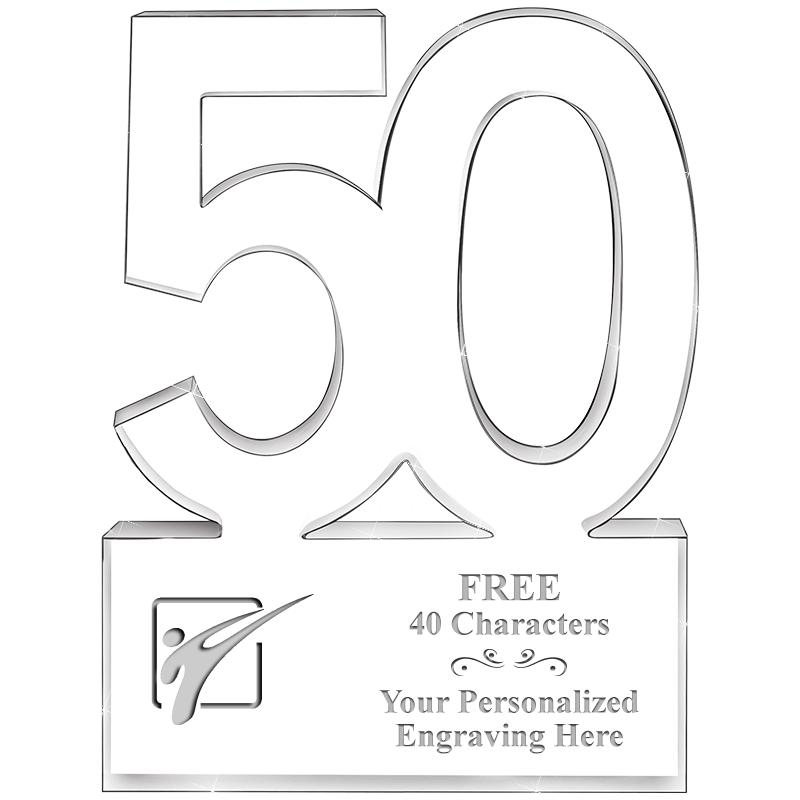 6" 50 YEARS OF SERVICE ACRYLIC