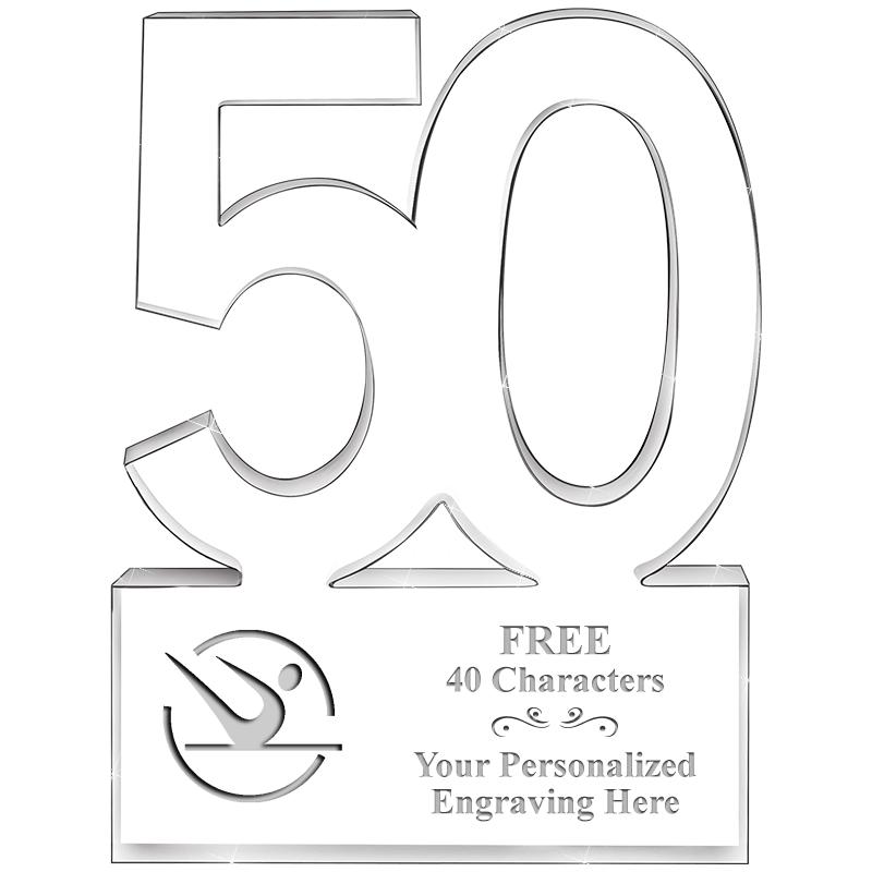 6" 50 YEARS OF SERVICE ACRYLIC