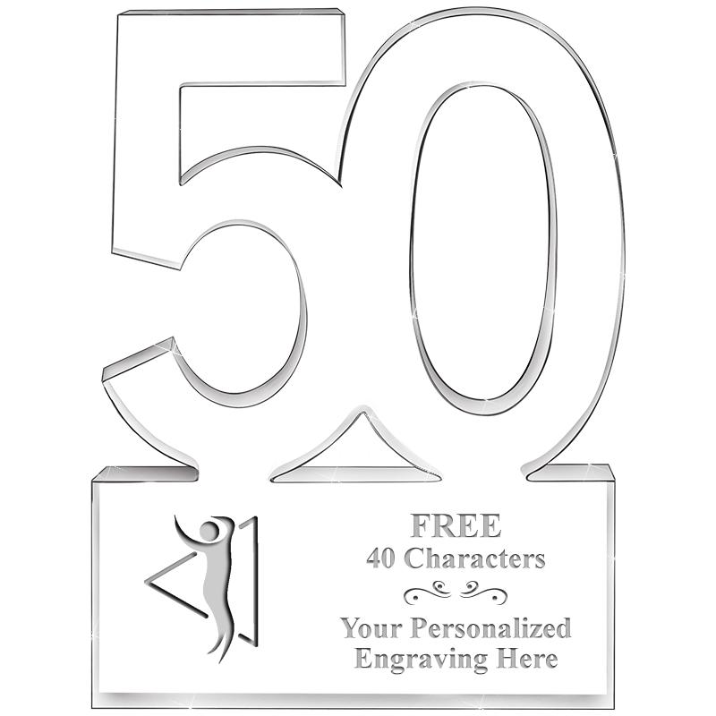 6" 50 YEARS OF SERVICE ACRYLIC