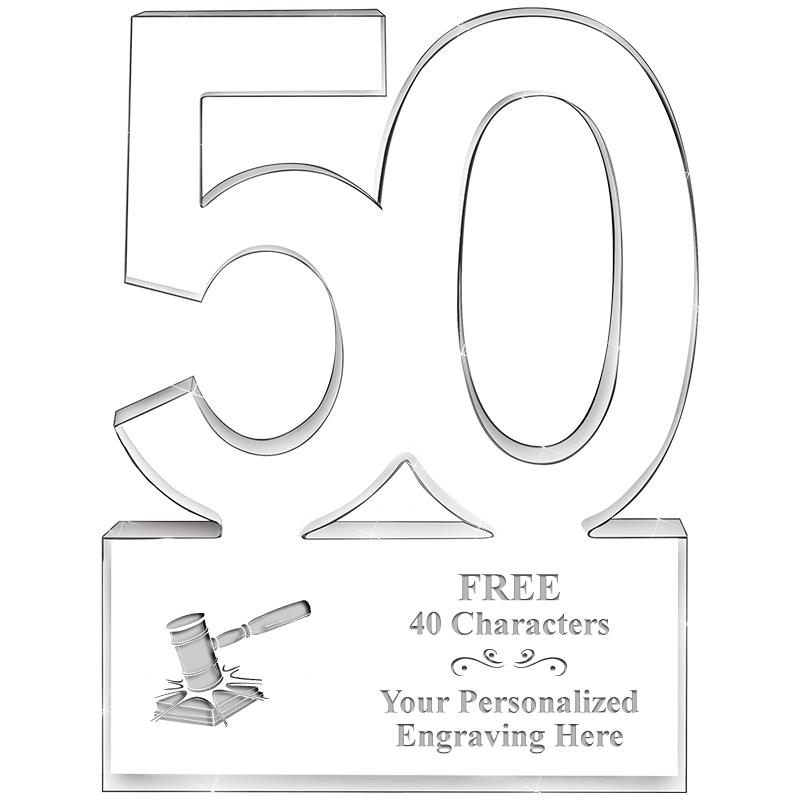 6" 50 YEARS OF SERVICE ACRYLIC