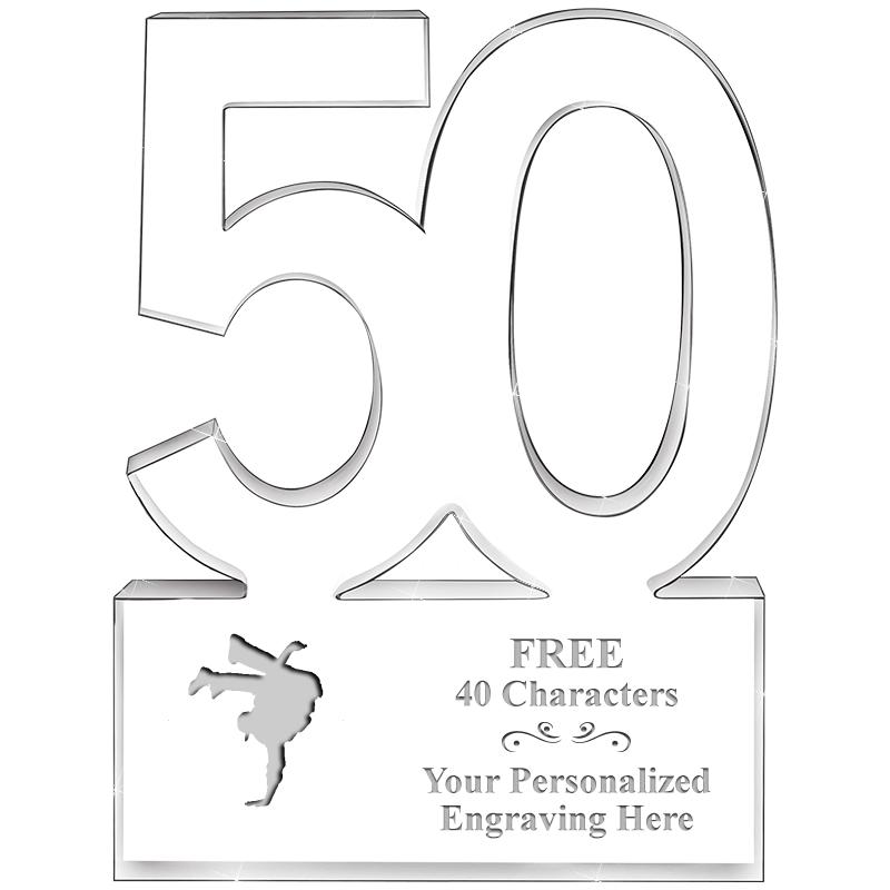 6" 50 YEARS OF SERVICE ACRYLIC