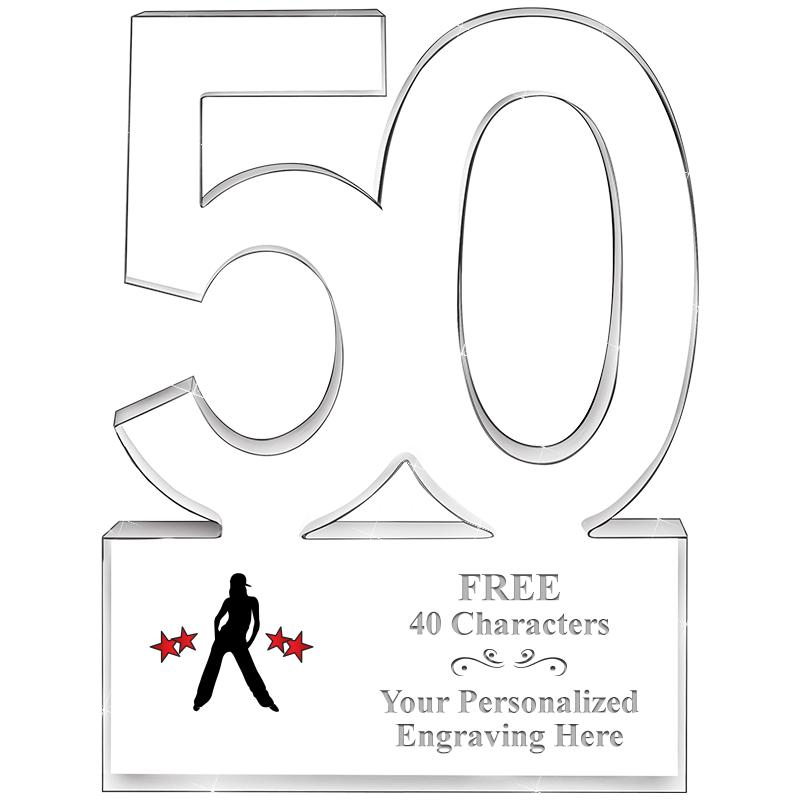6" 50 YEARS OF SERVICE ACRYLIC