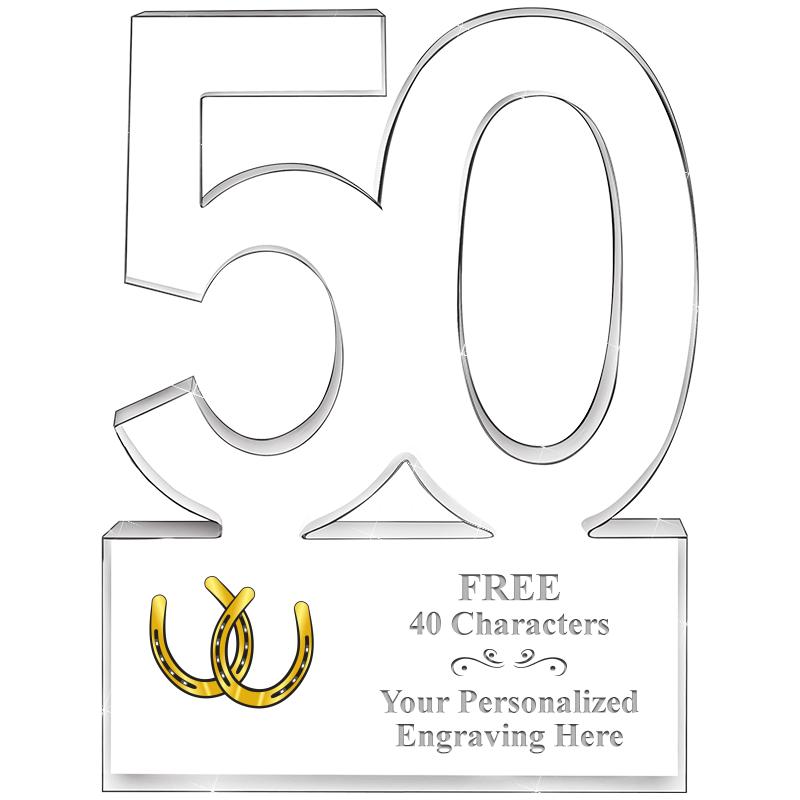 6" 50 YEARS OF SERVICE ACRYLIC