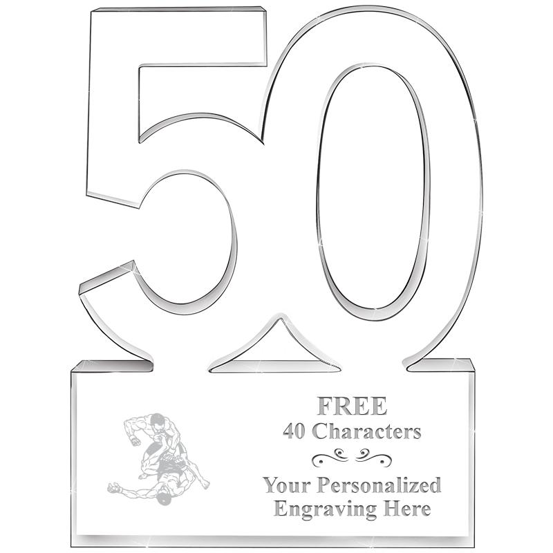 6" 50 YEARS OF SERVICE ACRYLIC