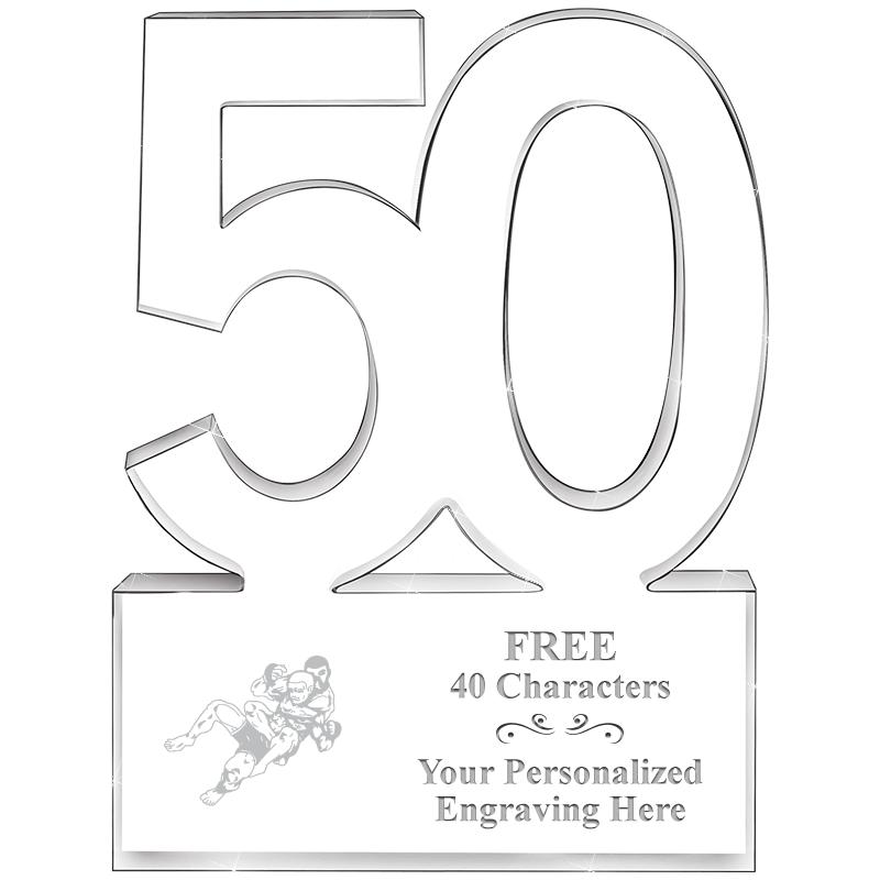 6" 50 YEARS OF SERVICE ACRYLIC